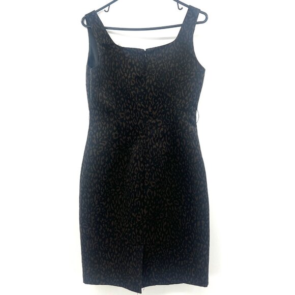 NWT Tahari Black Brown Leopard Print Pencil Dress Women's Size 4 - Picture 7 of 8